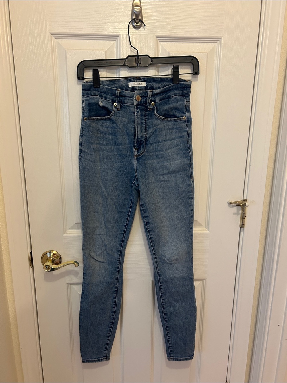 Good American Medium Blue High-Rise Skinny Jeans